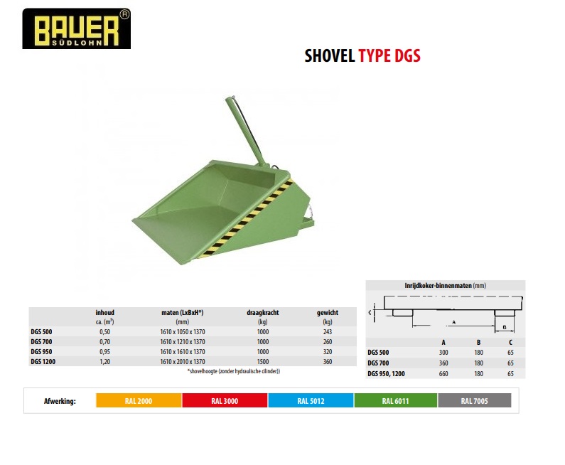 Shovel DGS 700 RAL 6011