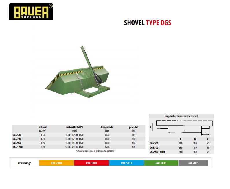 Shovel DGS 1200 RAL 6011