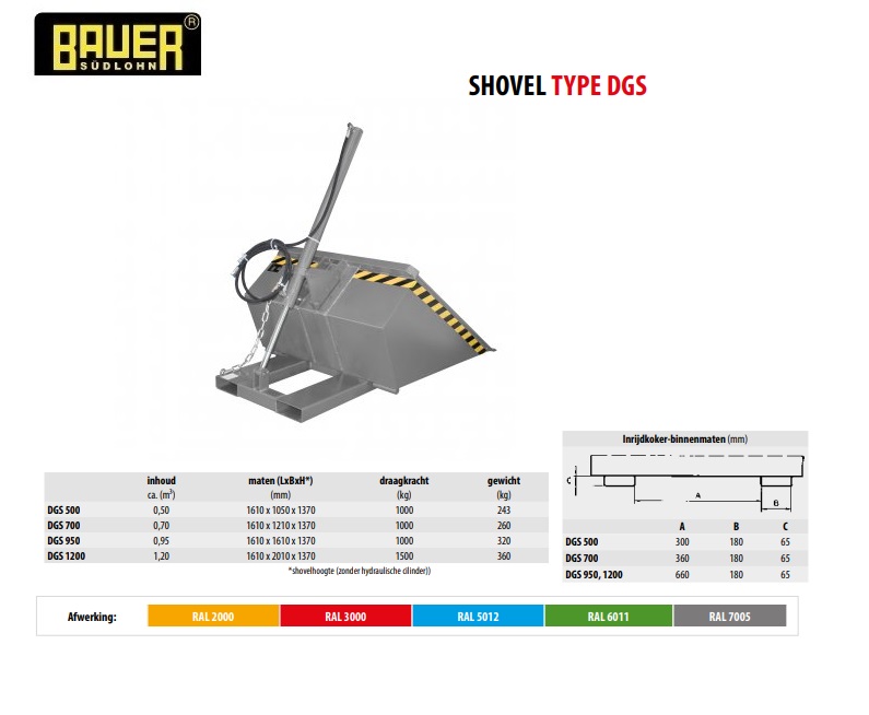 Shovel DGS 500 RAL 7005