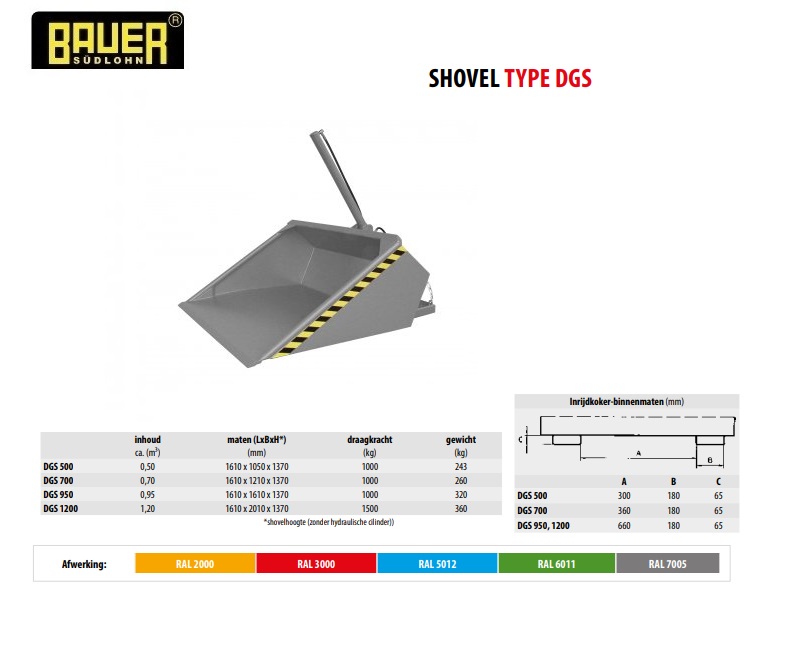 Shovel DGS 700 RAL 7005