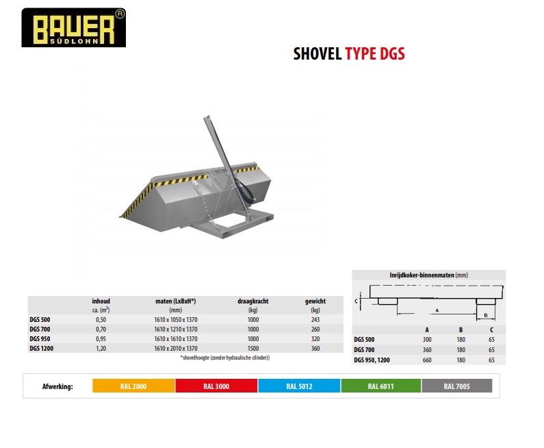 Shovel DGS 1200 RAL 7005