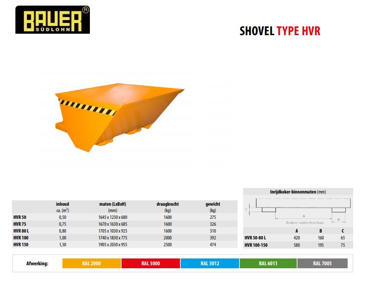 Shovel HVR 50 RAL 2000