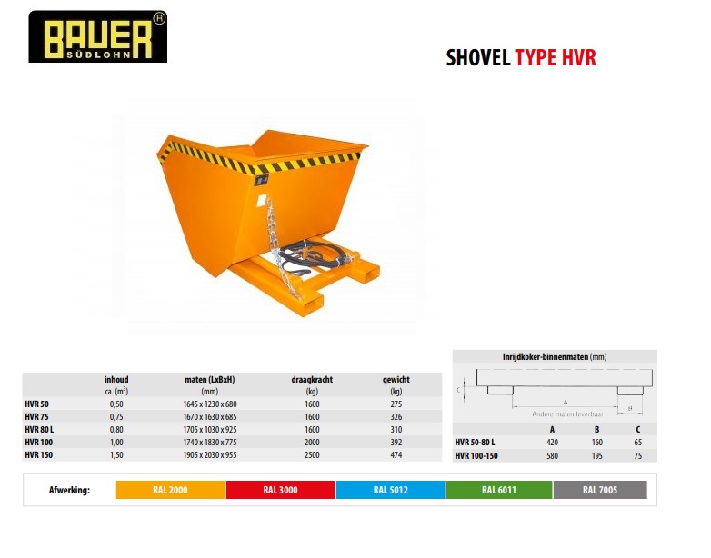 Shovel HVR 80 L RAL 3000 | DKMTools - DKM Tools