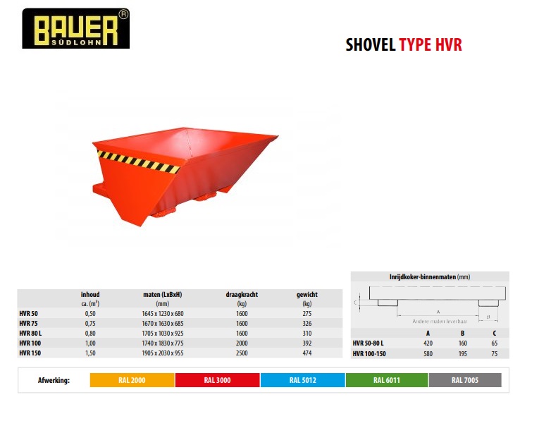 Shovel HVR 50 RAL 3000