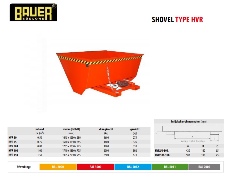 Shovel HVR 150 RAL 3000