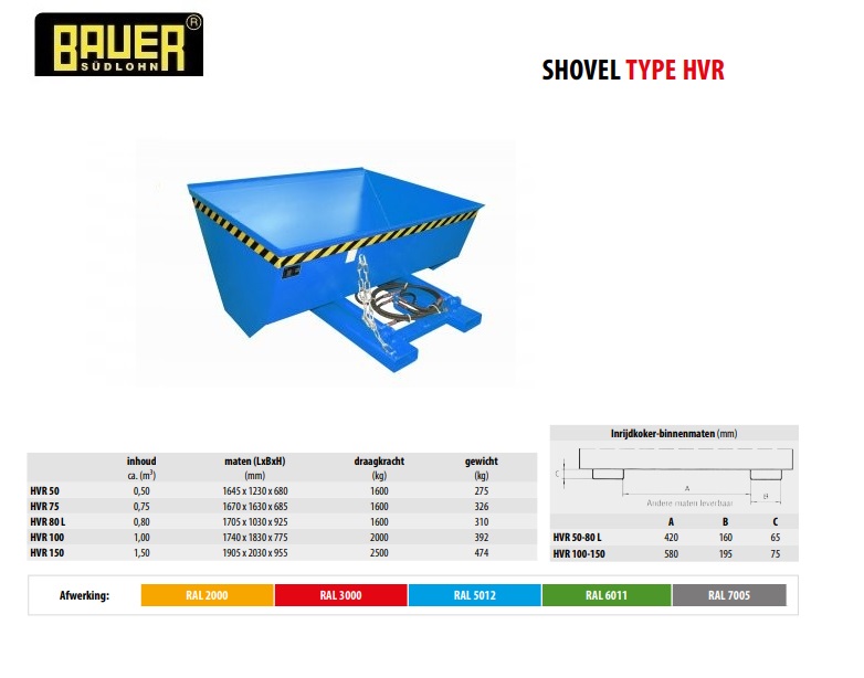 Shovel HVR 75 RAL 5012