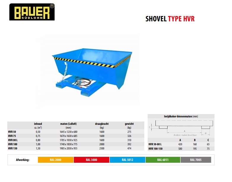 Shovel HVR 100 RAL 5012