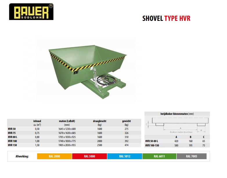 Shovel HVR 75 RAL 6011