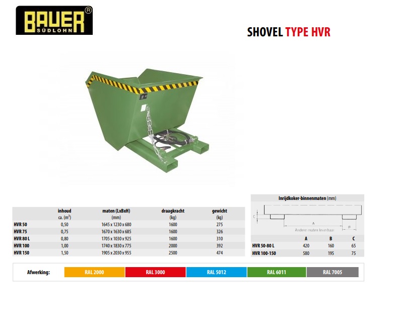 Shovel HVR 80 L RAL 6011