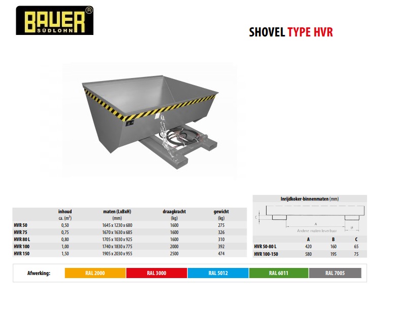 Shovel HVR 75 RAL 7005