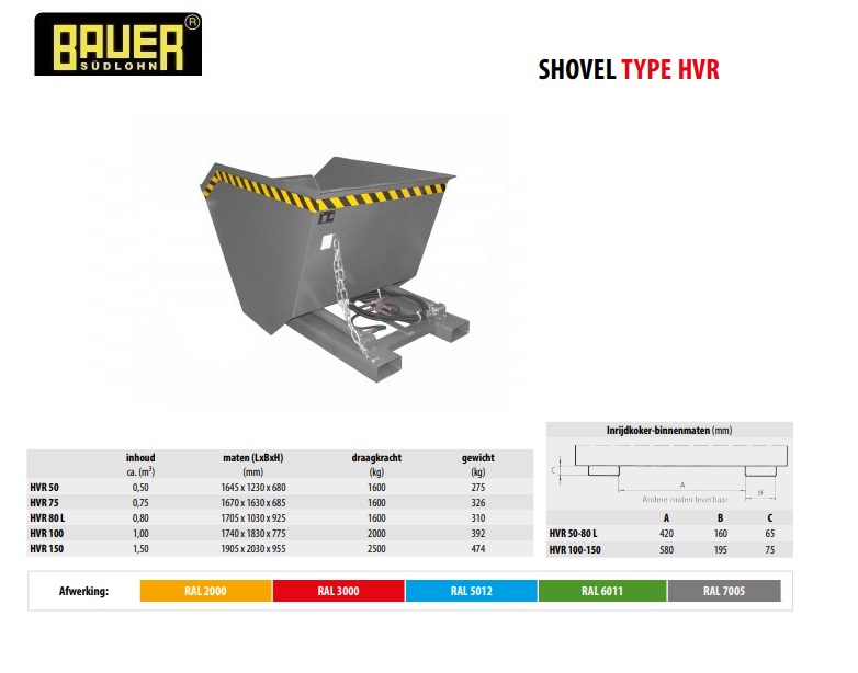 Shovel HVR 80 L RAL 7005