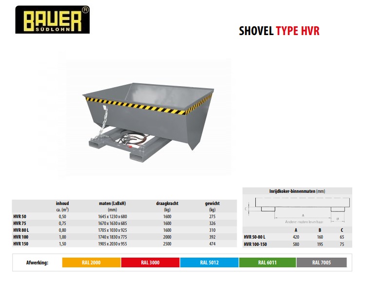 Shovel HVR 100 RAL 7005