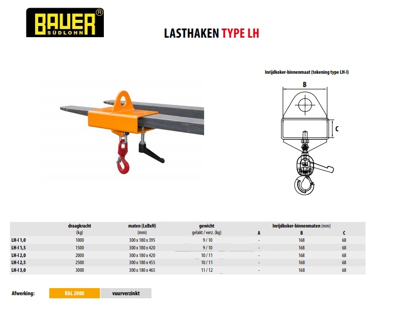 Lasthaak LH-I 1,0 Ral 2000 | DKMTools - DKM Tools