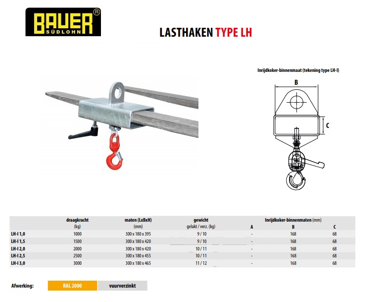 Lasthaak LH-I 2,5 vuurverzinkt | DKMTools - DKM Tools