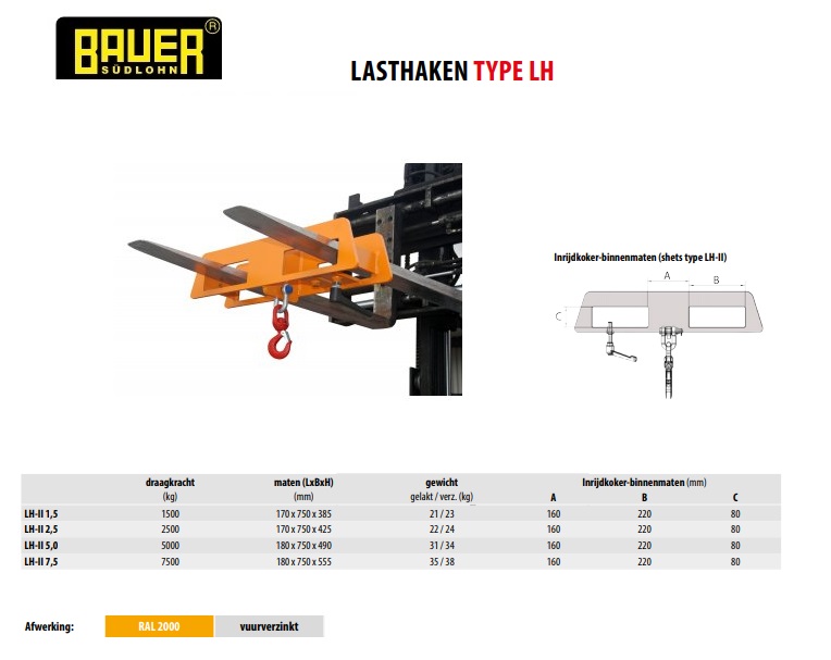 Lasthaak LH-II 1,5 Ral 2000