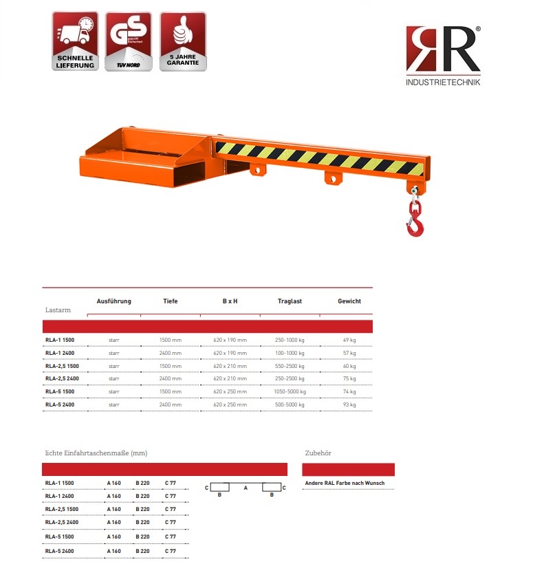 Lastarm Typ RLA-1 1500 verzinkt | DKMTools - DKM Tools