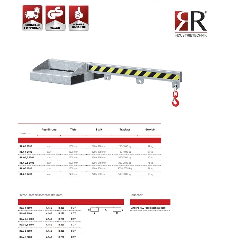 Lastarm Typ RLA-1 2400 verzinkt | DKMTools - DKM Tools