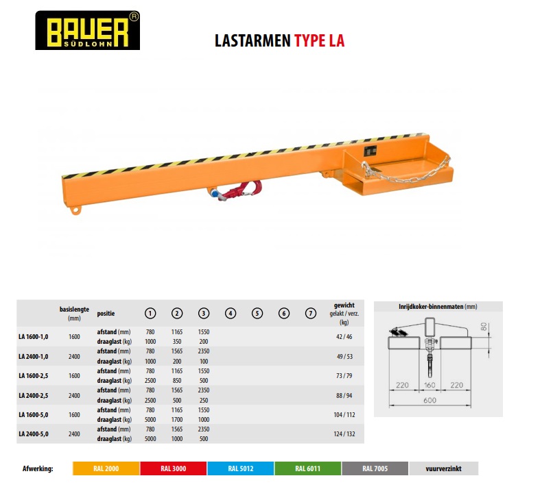 Lastarm LA 2400-5,0 Ral 3000 | DKMTools - DKM Tools