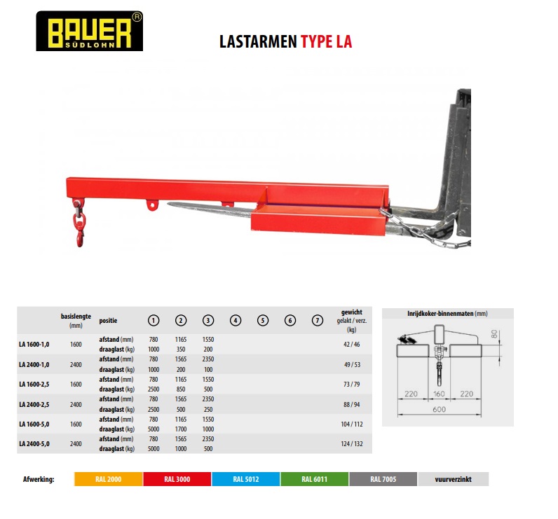 Lastarm LA 1600-1,0 Ral 2000 | DKMTools - DKM Tools