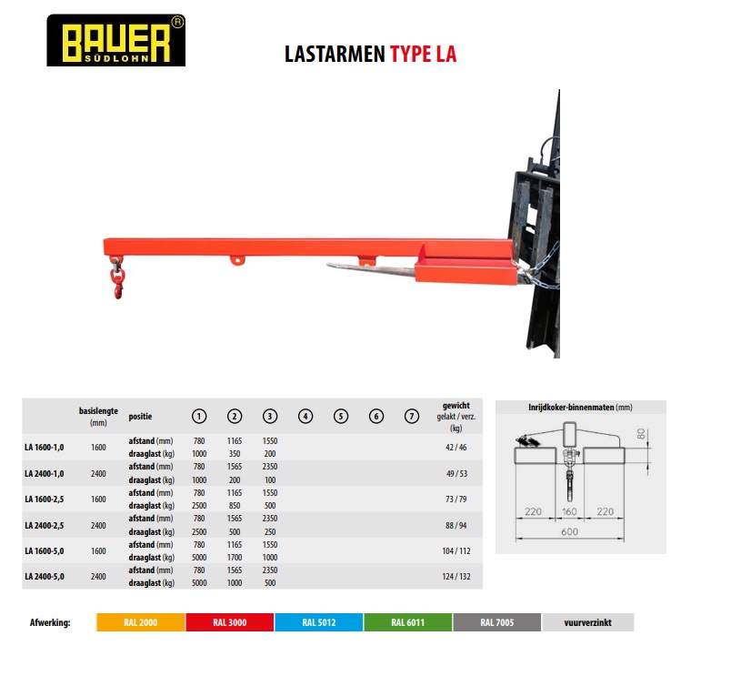 Lastarm LA 2400-5,0 Ral 5012 | DKMTools - DKM Tools