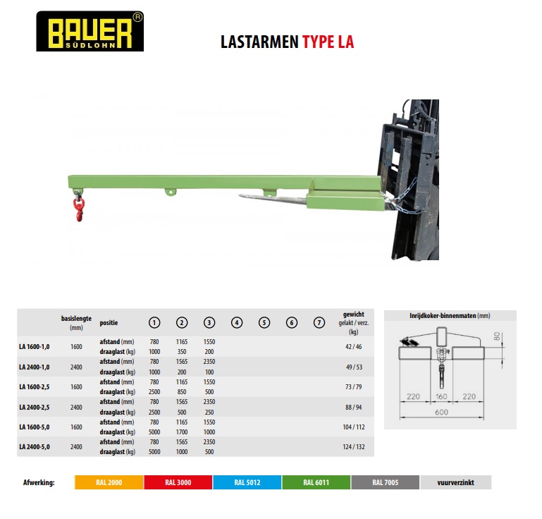 Lastarm LA 2400-5,0 Ral 3000 | DKMTools - DKM Tools