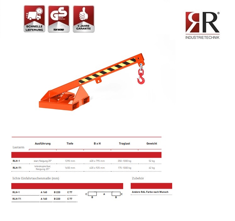 Lastarm Typ RLH-1 RAL 5010 | DKMTools - DKM Tools