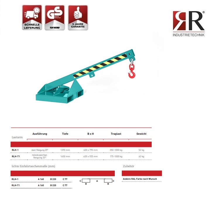 Lastarm Typ RLH-1 RAL 5018