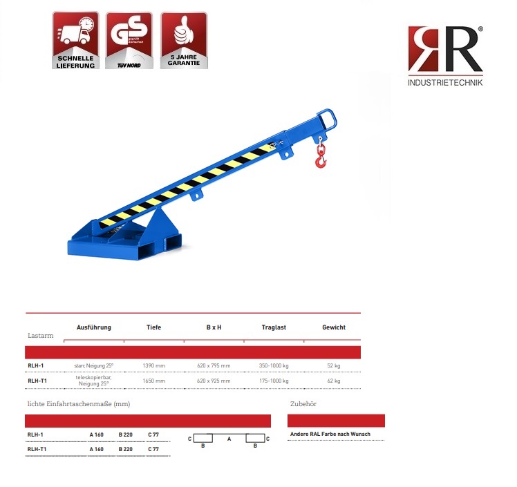Lastarm Typ RLH-T 1 RAL 5018 | DKMTools - DKM Tools