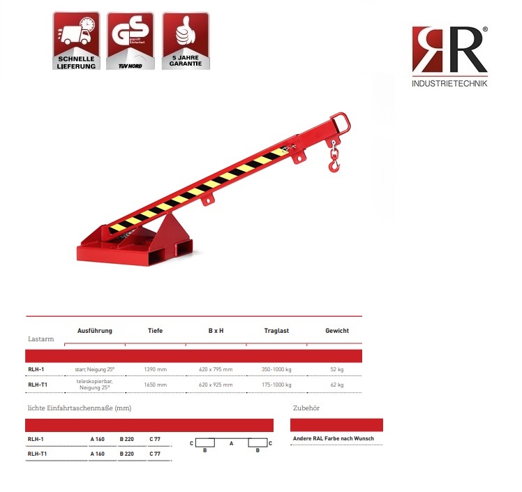 Lastarm Typ RLH-T 1 RAL 3000 | DKMTools - DKM Tools