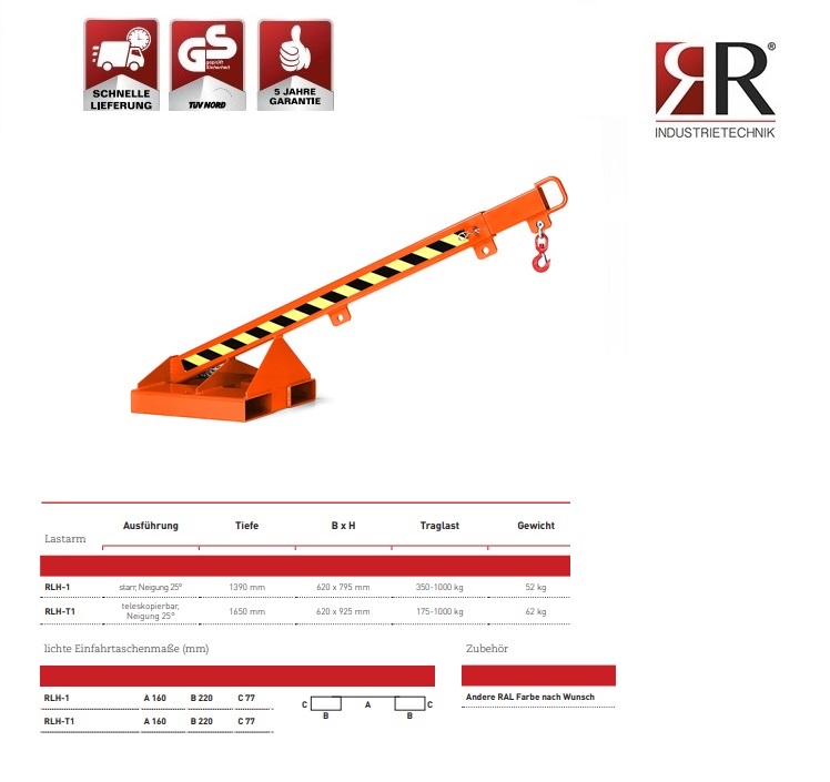 Lastarm Typ RLH-T 1 RAL 7005 | DKMTools - DKM Tools