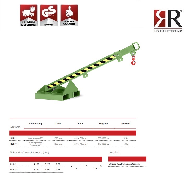 Lastarm Typ RLH-T 1 RAL 6011 | DKMTools - DKM Tools