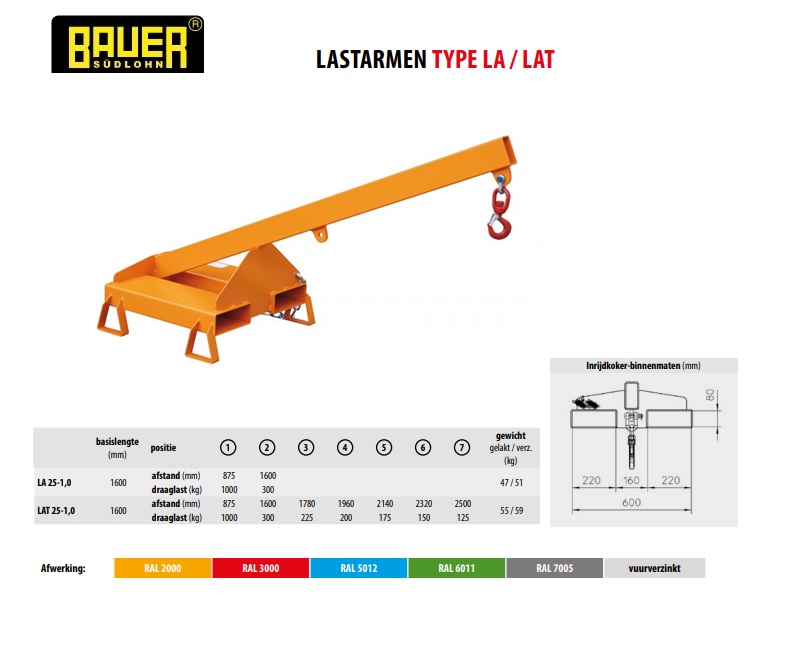 Lastarm LA 25-1,0 Ral 5012 | DKMTools - DKM Tools