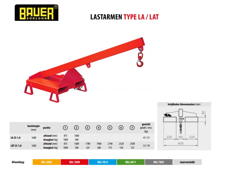 Lastarm LA 25-1,0 Ral 3000