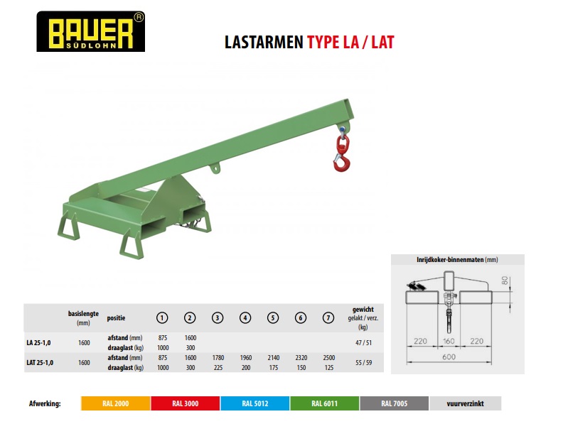 Lastarm LA 25-1,0 Ral 2000 | DKMTools - DKM Tools