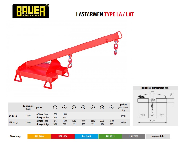 Lastarm LAT 25-1,0 Ral 5012 | DKMTools - DKM Tools