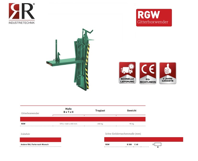 Euro-gaasbox Kieper RGW RAL 5018