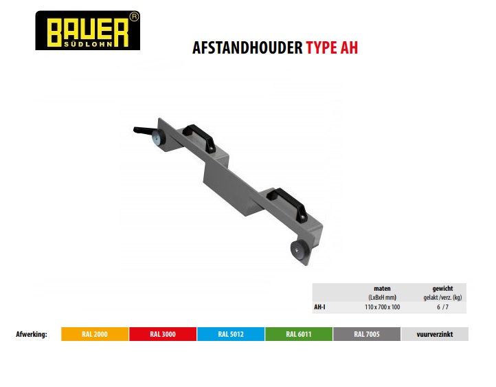 Afstandhouder AH-I RAL 7005