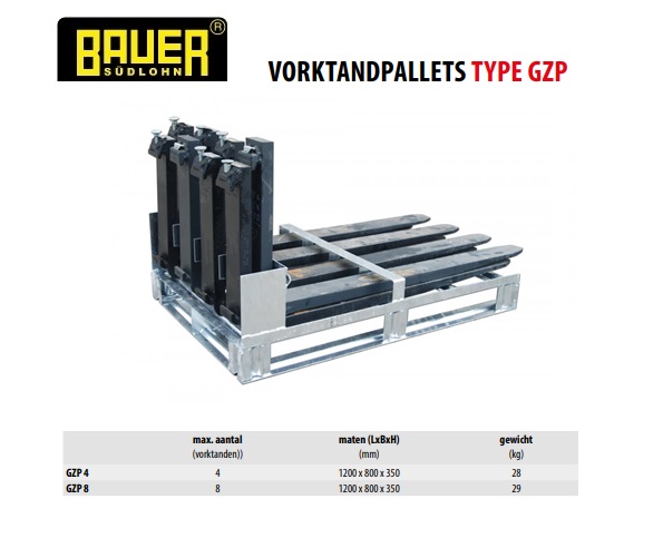 Vorktandpallet GZP 8 vuurverzinkt