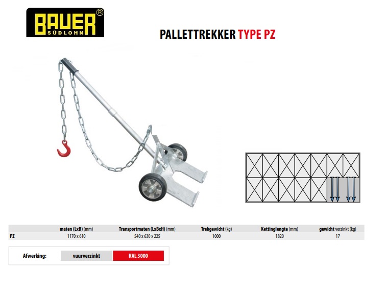 Pallettrekker PZ-V Vuurverzinkt