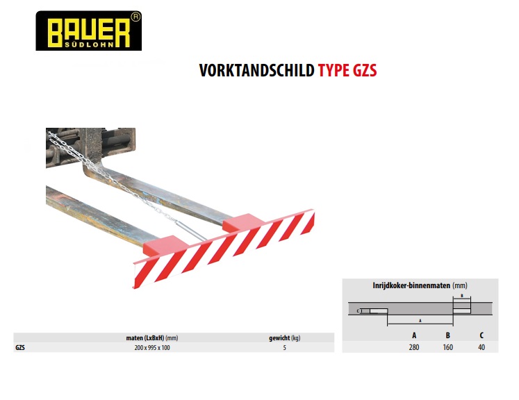 Vorktandschild GZS RAL 3000