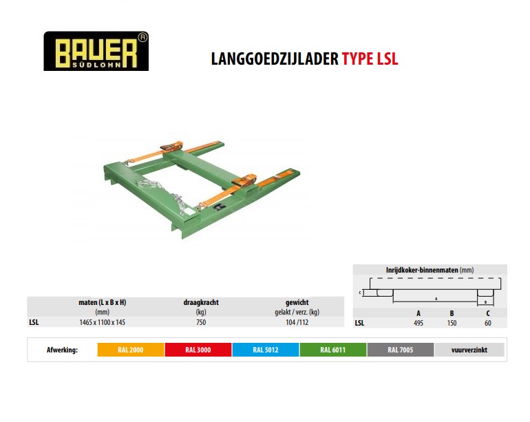 Langgoedzijlader LSL RAL 5012 | DKMTools - DKM Tools