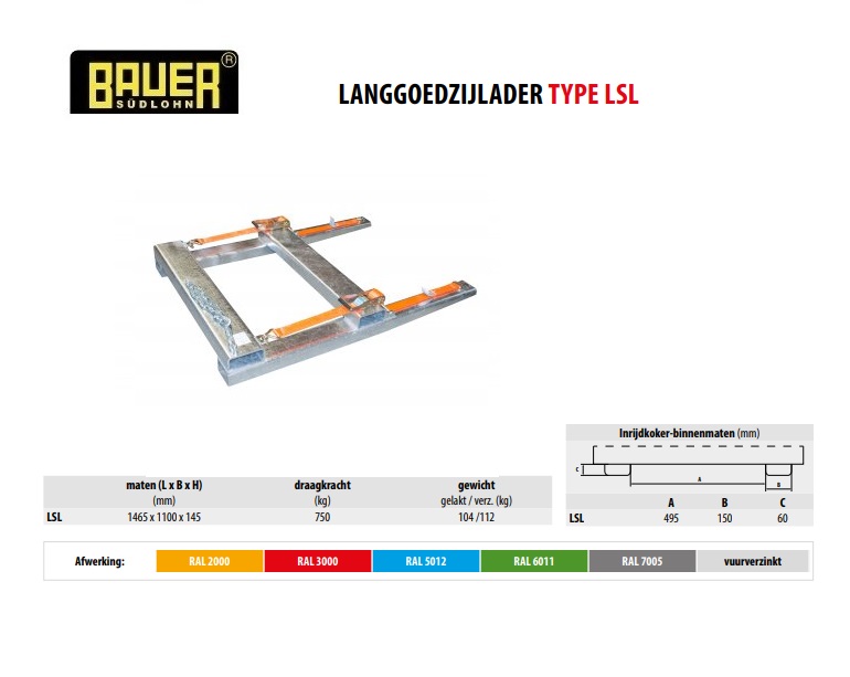 Langgoedzijlader LSL verzinkt