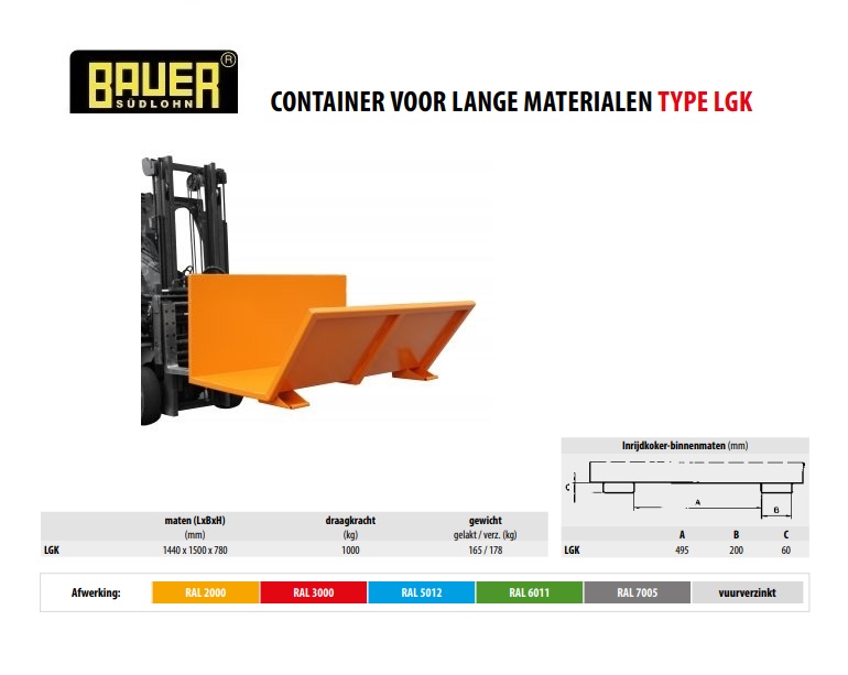 Container voor lange materialen LGK RAL 6011 | DKMTools - DKM Tools
