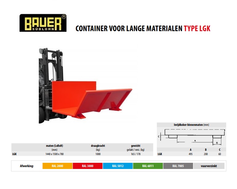 Container voor lange materialen LGK RAL 5012 | DKMTools - DKM Tools