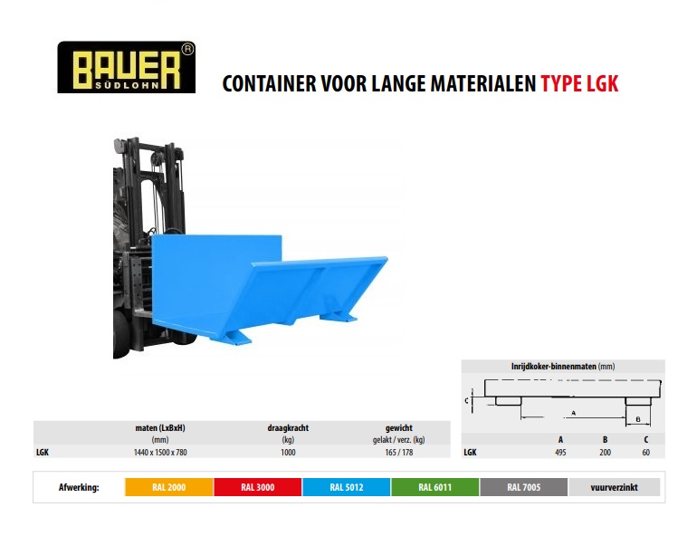 Container voor lange materialen LGK RAL 5012