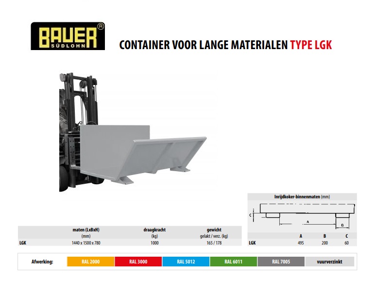 Container voor lange materialen LGK RAL 7005