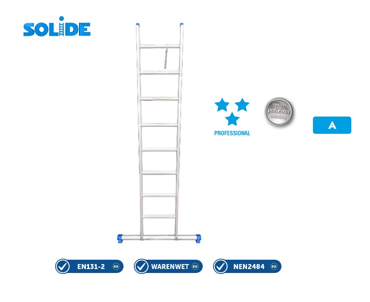 Enkele ladder 8 sp met stabiliteitsbalk 2,25 m W hoogte 3,15 m | DKMTools - DKM Tools