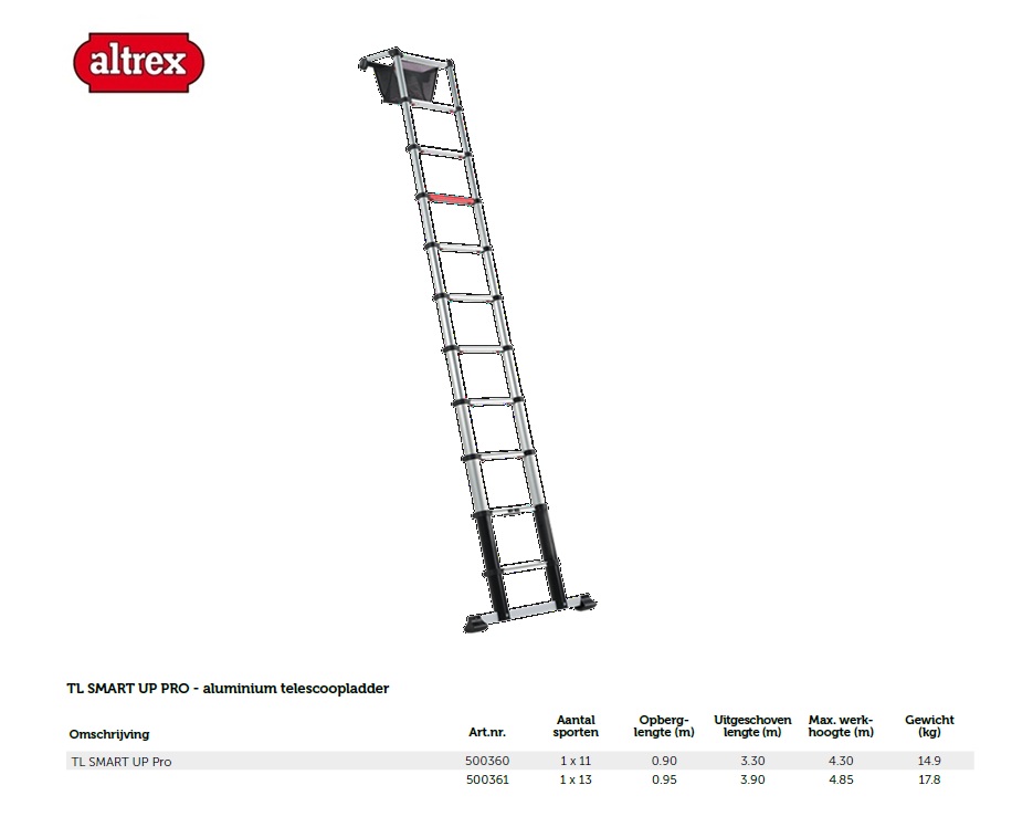 TL Smart Up Pro 1x11 telescoopladder