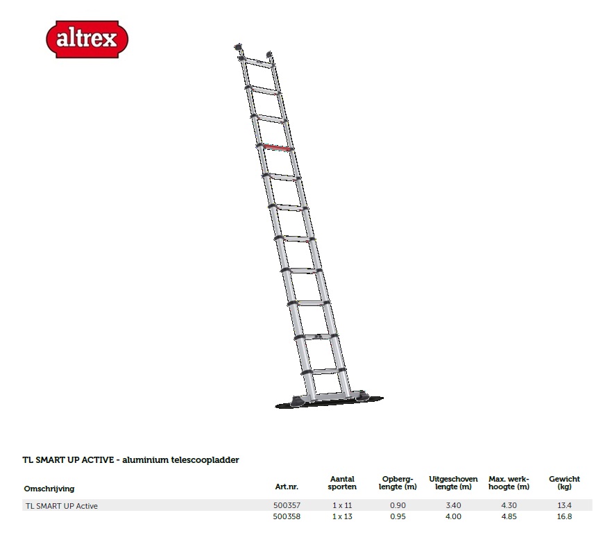 TL Smart Up Active 1x11 telescoopladder