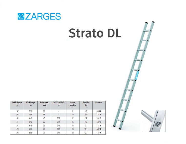 Strato DL, enkele ladder 8 Sp L= 2,42 m
